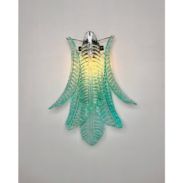 Vintage Turquoise Murano Glass Felci Wall Sconces, 1990s, Set of 2 For Sale - Image 11 of 18