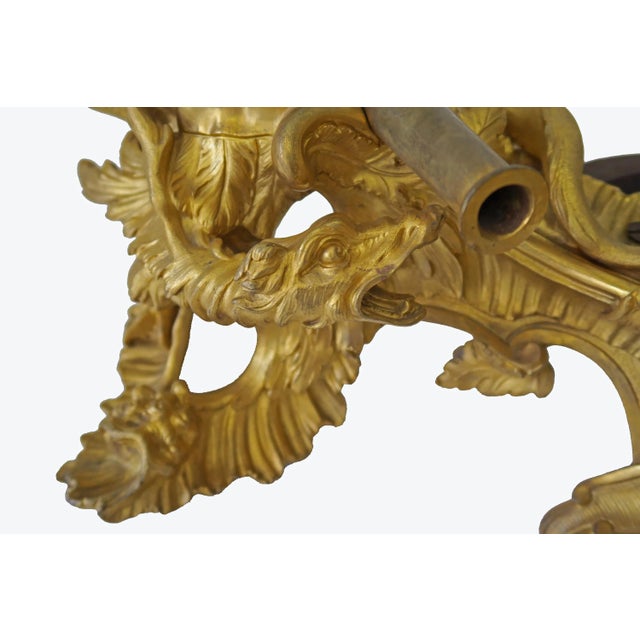 Antique French Louis XV Ormolu Chenets- a Pair For Sale In Los Angeles - Image 6 of 13