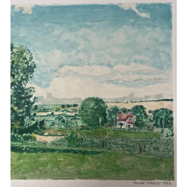 Allan Marsh Landscape Watercolor Monotype Painting - Montgomery College Phillips For Sale - Image 12 of 12