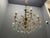 Italian Brass Crystal Chandelier, 1950s For Sale - Image 6 of 16