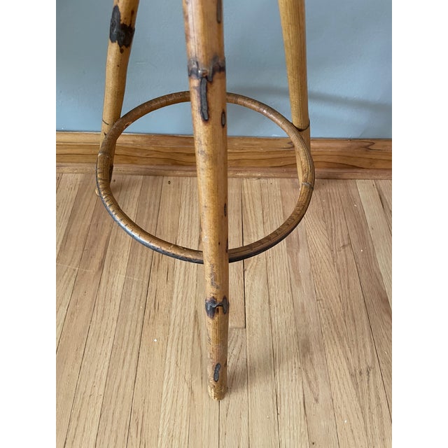1970s Attributed Bamboo Rosenthal Netter Rattan Tripod X Plant Stand For Sale - Image 5 of 5