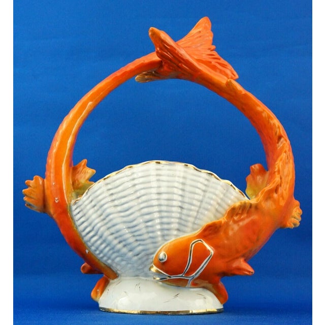 Art Deco Ceramic Centerpiece Vase with Fish from Labor Lastrucci & Borroni, Italy, 1940s For Sale - Image 11 of 18