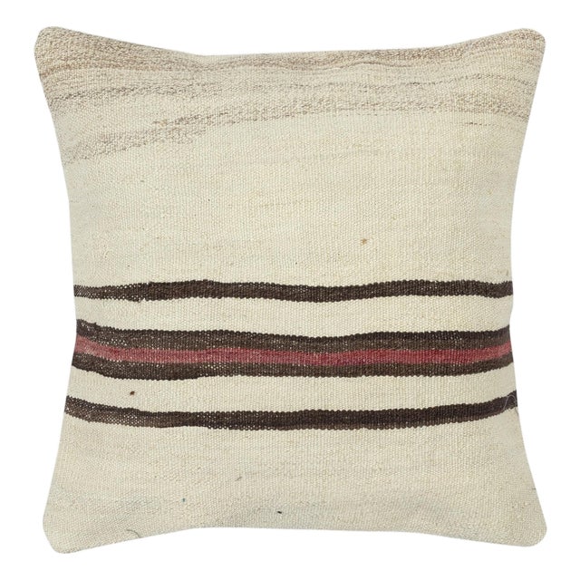 20"x20" Vintage Kilim Cushion Cover. Handwoven Pillowcase. Turkish Accent Pillow For Sale