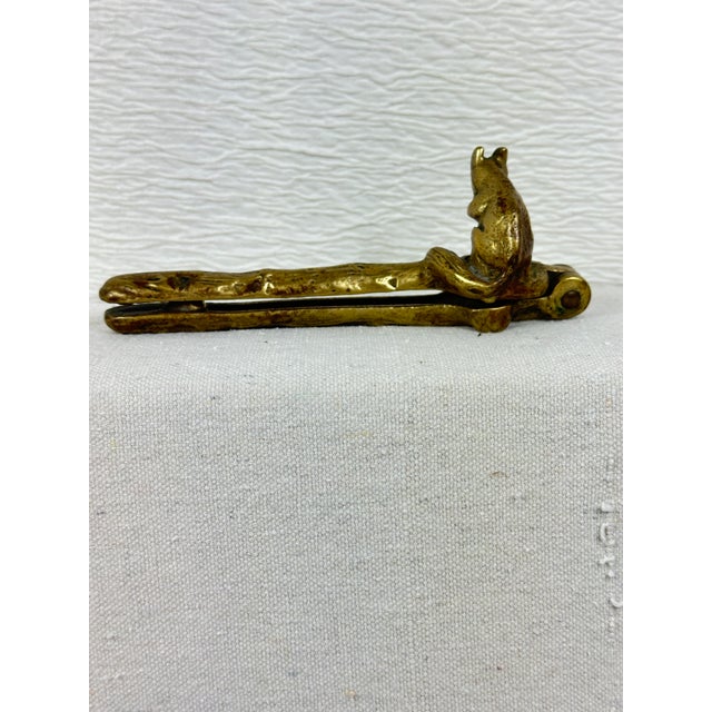 American Vintage Brass Squirrel Nutcracker For Sale - Image 3 of 6