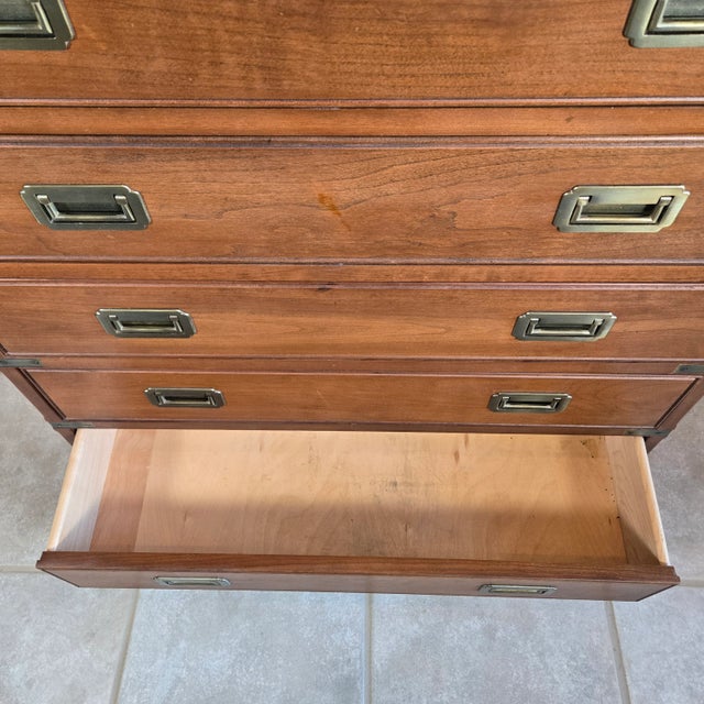 1990s Harden Furniture Campaign Style Wood Chest of Drawers For Sale - Image 13 of 14