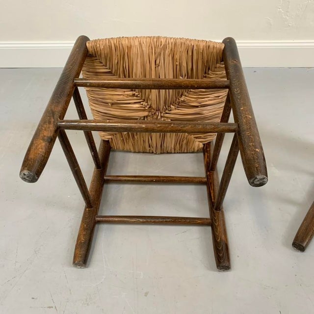 Mid-Century Oak and Straw Chairs by Charlotte Perriand, France, 1960s, Set of 6 For Sale - Image 16 of 17