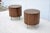 2020s Mid-Century Modern Style Kimball Villa Round Walnut Wood Drum Side Tables a Pair For Sale - Image 5 of 13
