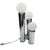Striking vintage three-light chrome table lamp with a sculptural Space Age design. Three cylindrical chrome columns rise...