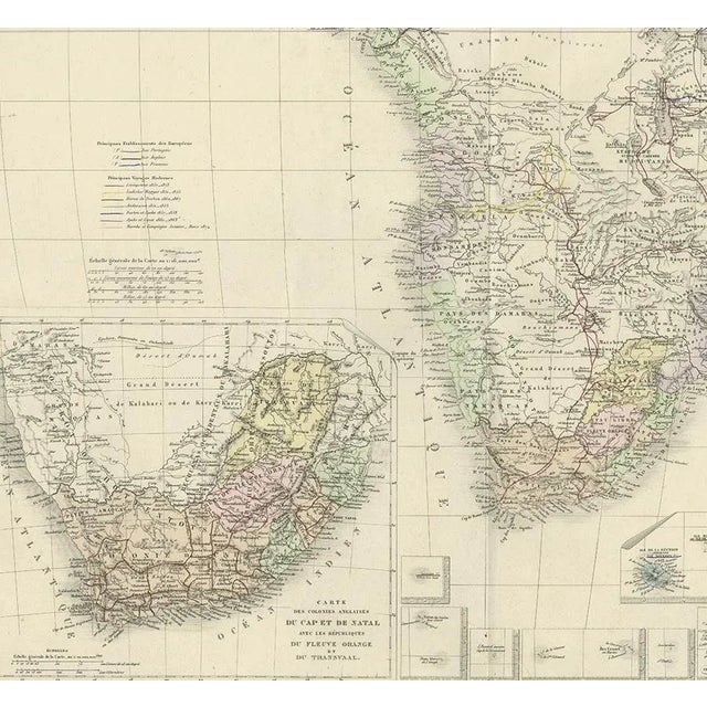Antique Map of Southern Africa by Levasseur, 1875 For Sale - Image 3 of 6