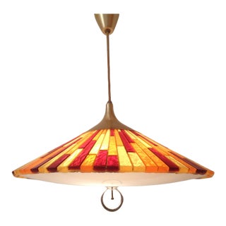 Moe Acrylic Lucite Mid Century Modern Ufo Hanging Pendant Light For Sale