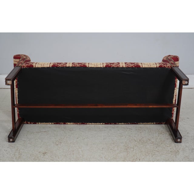 Chippendale Style Cherry Damask Upholstered Window Bench For Sale - Image 12 of 12