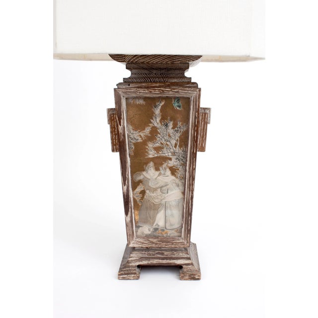 James Mont Asian Cerused Oak Lamp For Sale - Image 4 of 7