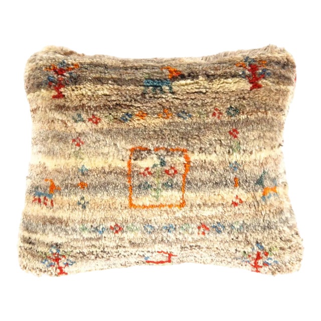 Pasargad DC Fine Hand Knotted Persian Gabbeh Pillow For Sale