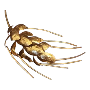 Herve Van Der Straeten Wheat Brooch in Gilded Metal