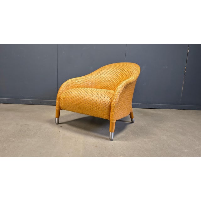 Metal Braided Leather Armchair by Antonio Citterio, 1980s For Sale - Image 7 of 13