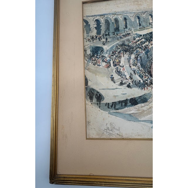 Joseph Pennell Original Watercolor “Roman Amphitheatre, Arles France” 1883 Architectural View For Sale - Image 9 of 10