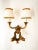 Bronze Wall Lights with Fish and Silk Lampshades For Sale - Image 10 of 10