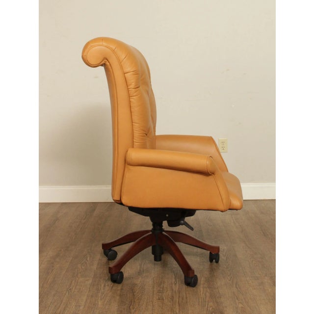 Leathercraft Tufted Leather Executive Office Armchair (C) For Sale - Image 11 of 13