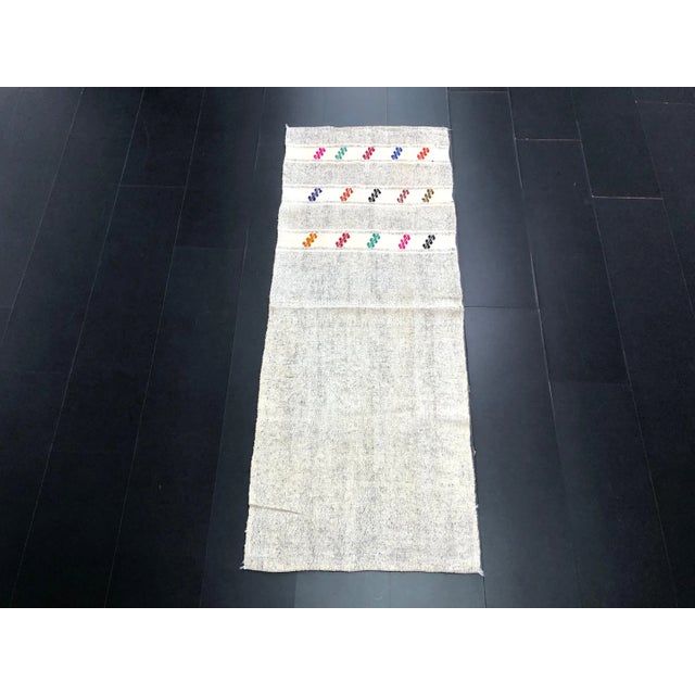 Natural Turkish Handwoven Organic Kilim Runner Rug For Sale - Image 11 of 11