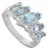 Elegant Five-Stone Marquise Cut Topaz Ring in Solid 925 Silver - Size 6.5 For Sale