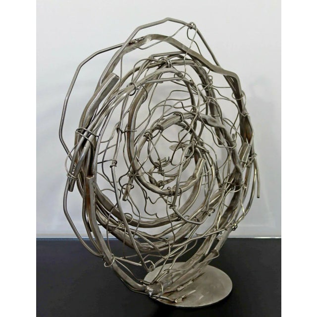 2020 Contemporary Robert Hansen Stainless Steel Abstract Table Sculpture For Sale - Image 11 of 13