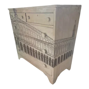 Antique Italian Fornasetti Style Hand Painted Dresser.
