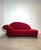 Chaise Lounge in Red Velvet For Sale - Image 5 of 5