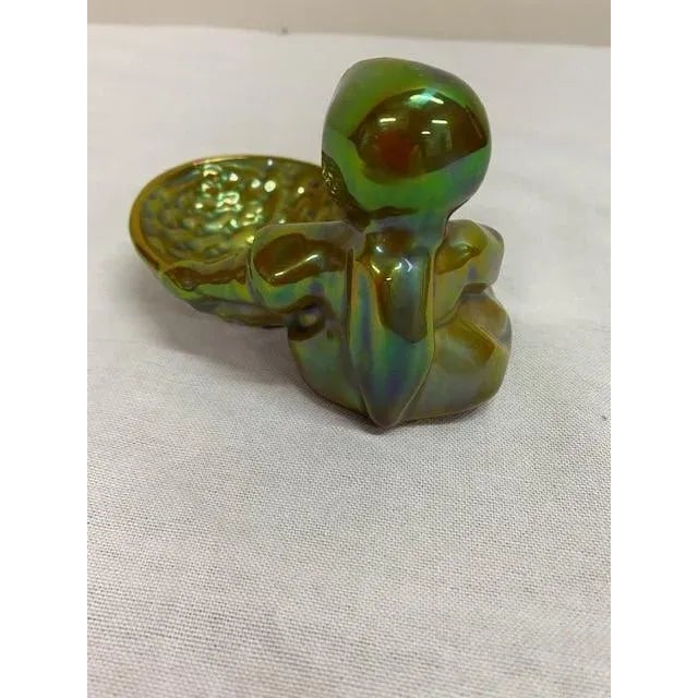 Art Deco Vintage Zsolnay Eosin Ceramic Figurine For Sale - Image 3 of 7