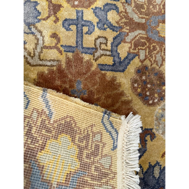 Vintage Floral Chinese Art Deco Rug Fragment 1'6" X 1'9" For Sale In Washington DC - Image 6 of 7