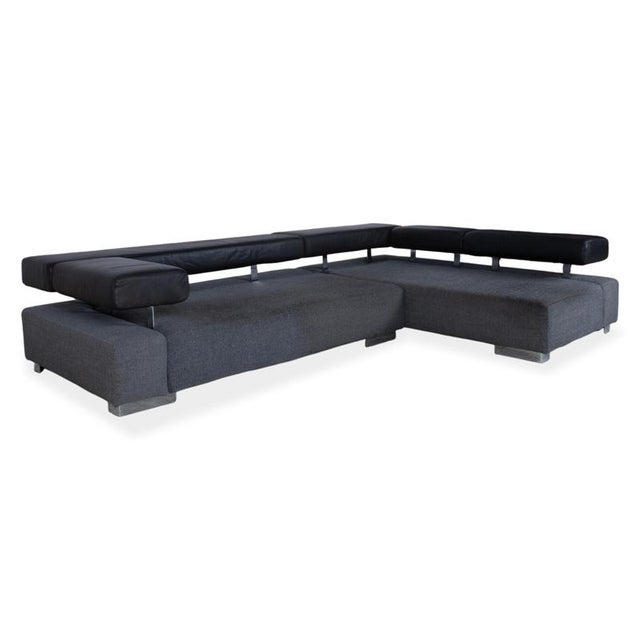 Modern Sunrise Fabric Leather Corner Sofa with Manual Function from Brühl For Sale - Image 3 of 16