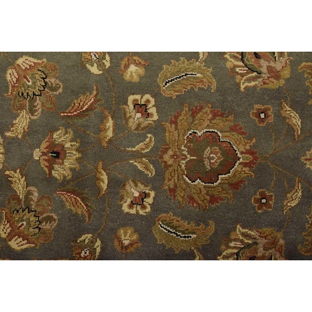 Agra Rug 9’1” X 11’9” Gray Wool Traditional Hand-Knotted Oriental Carpet For Sale - Image 10 of 14