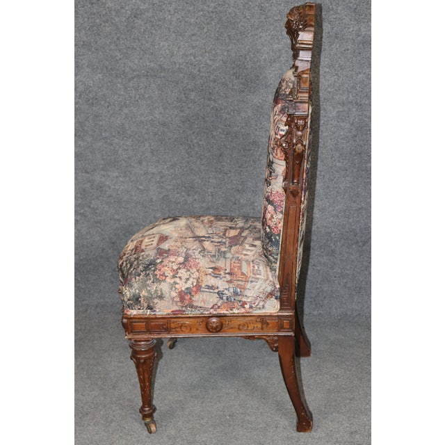 Late 19th Century Antique Victorian Allen Brothers Carved Side Chair For Sale - Image 5 of 12