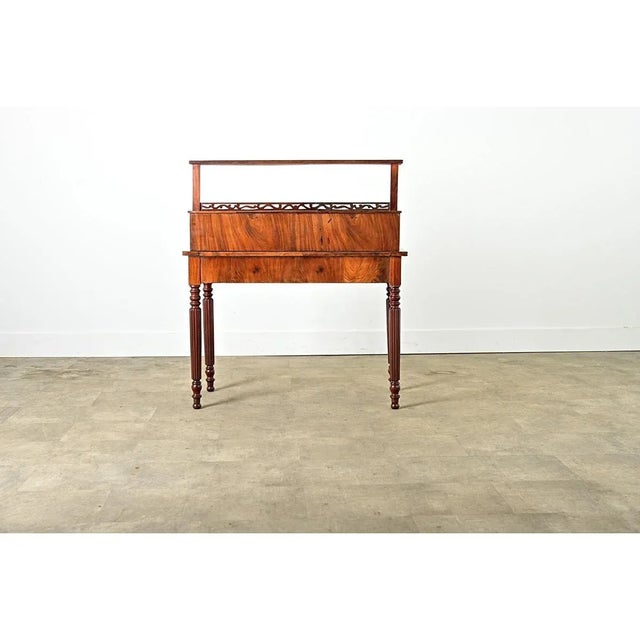 French 19th Century Mahogany and Leather-Top Writing Desk For Sale In Baton Rouge - Image 6 of 10
