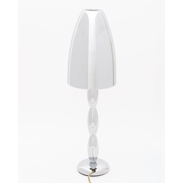 Early 21st Century Mid-Century Modern Style Chrome Table Lamp For Sale - Image 5 of 6