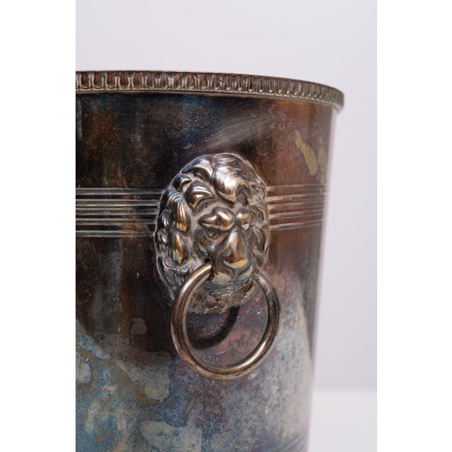 Epns Silver Plated Lions Head Wine Cooler, 1950s For Sale - Image 9 of 10