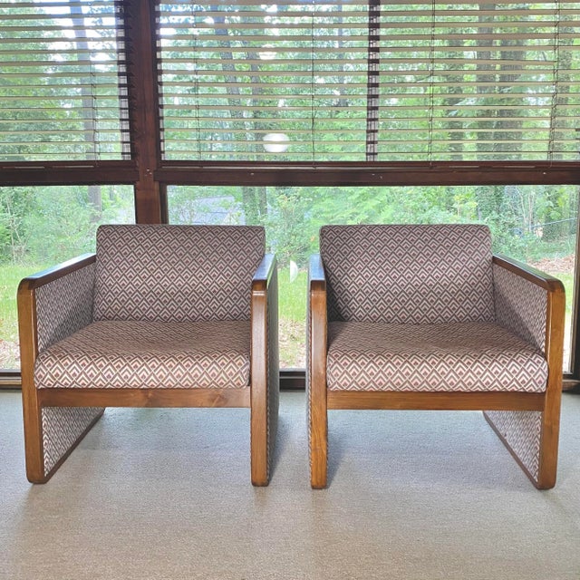1970s Milo Baughman Style Cube Chairs - a Pair For Sale - Image 4 of 13