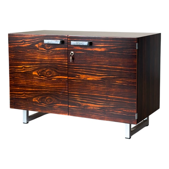 Rosewood & Chrome Gordon Russell Prestige Range Cabinet attributed to Trevor Chinn & Ray Leigh, 1975 For Sale