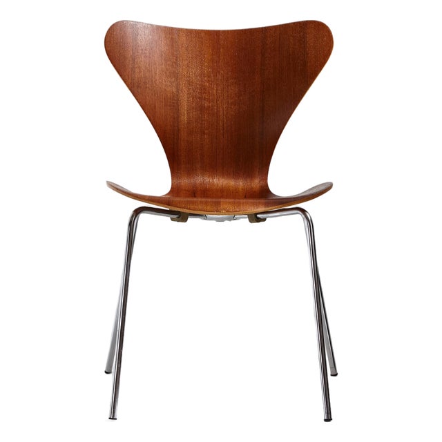 Teak Model 3107 Chair by Arne Jacobsen for Fritz Hansen, 1960s For Sale