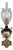 Antique French Table Lamp in Porcelain, Brass and Satin Glass For Sale