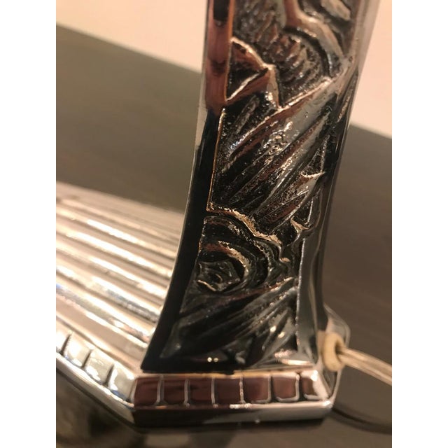 French Art Deco Table Lamp by Degue For Sale - Image 9 of 13