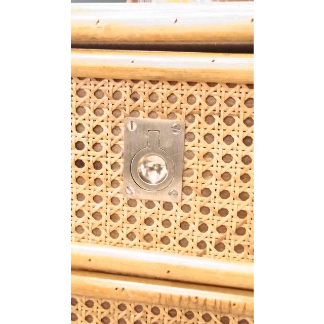 Rattan and Brass Chest of Drawers from Dal Vera, Italy, 1970s For Sale - Image 6 of 11