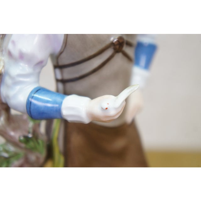 Green Rare Herend Hungary Porcelain "The Bird Seller" Figurine by Wéninger Lászlóné For Sale - Image 8 of 14