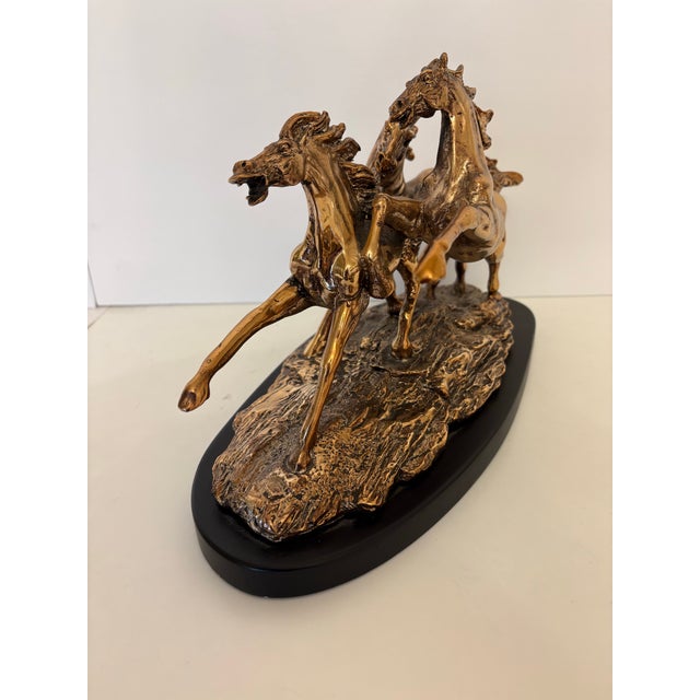 Vintage Horse Sculpture, Depicting "Wild Running Horses" For Sale In Boise - Image 6 of 8