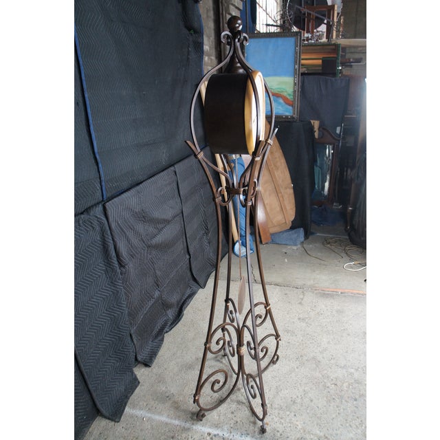Howard Miller 615-004 Vercelli Floor Grandfather Clock Iron Scrollwork Cast Stone For Sale - Image 11 of 12