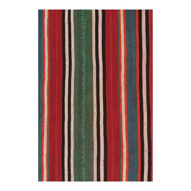 Vintage Persian Kilim in Polychromatic Stripes by Rug & Kilim For Sale