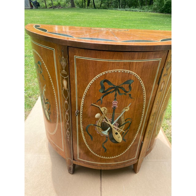 Mid 20th Century Louis XV French Style Demilune Cabinet For Sale - Image 10 of 12