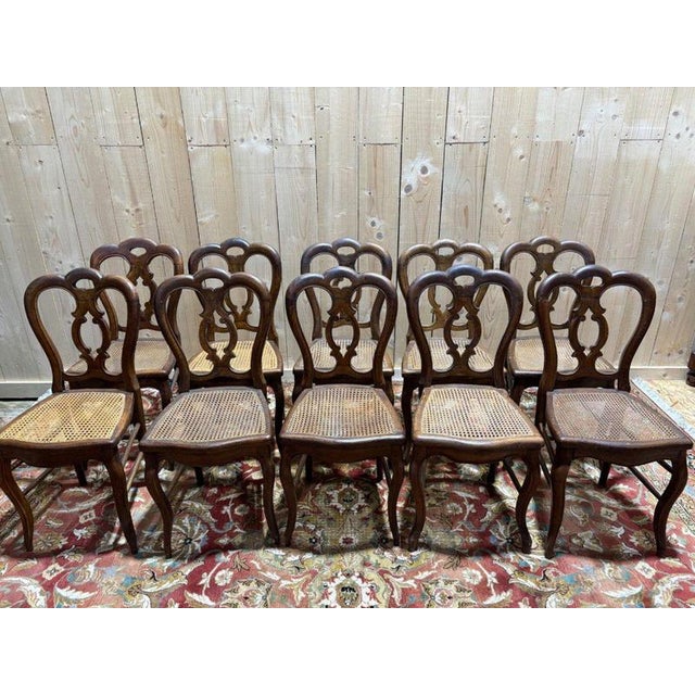 Louis Philippe Cane Chairs, Set of 10 For Sale - Image 10 of 11