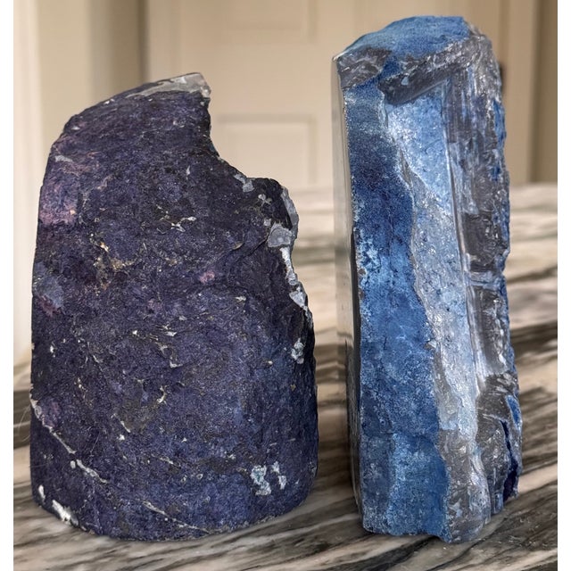 Stone Vintage Natural Agate Book Ends Made in Brazil - a Pair For Sale - Image 7 of 12