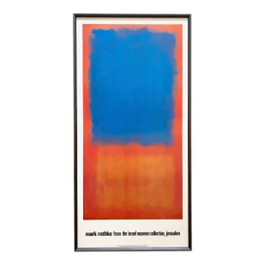 Mark Rothko Vintage 1986 Abstract Expressionist Lithograph Print Framed Extra Large Museum Poster " Untitled " 1955