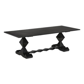 Madeira Dining Table, Hand Rubbed Black For Sale
